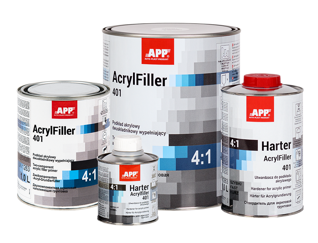 APP AcrylFiller 401 4:1 + tužidlo – Sada akrylátového HS plniča