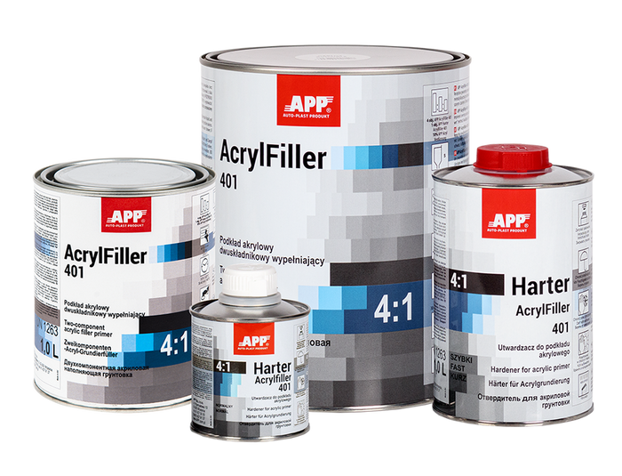APP AcrylFiller 401 4:1 + tužidlo – Sada akrylátového HS plniča