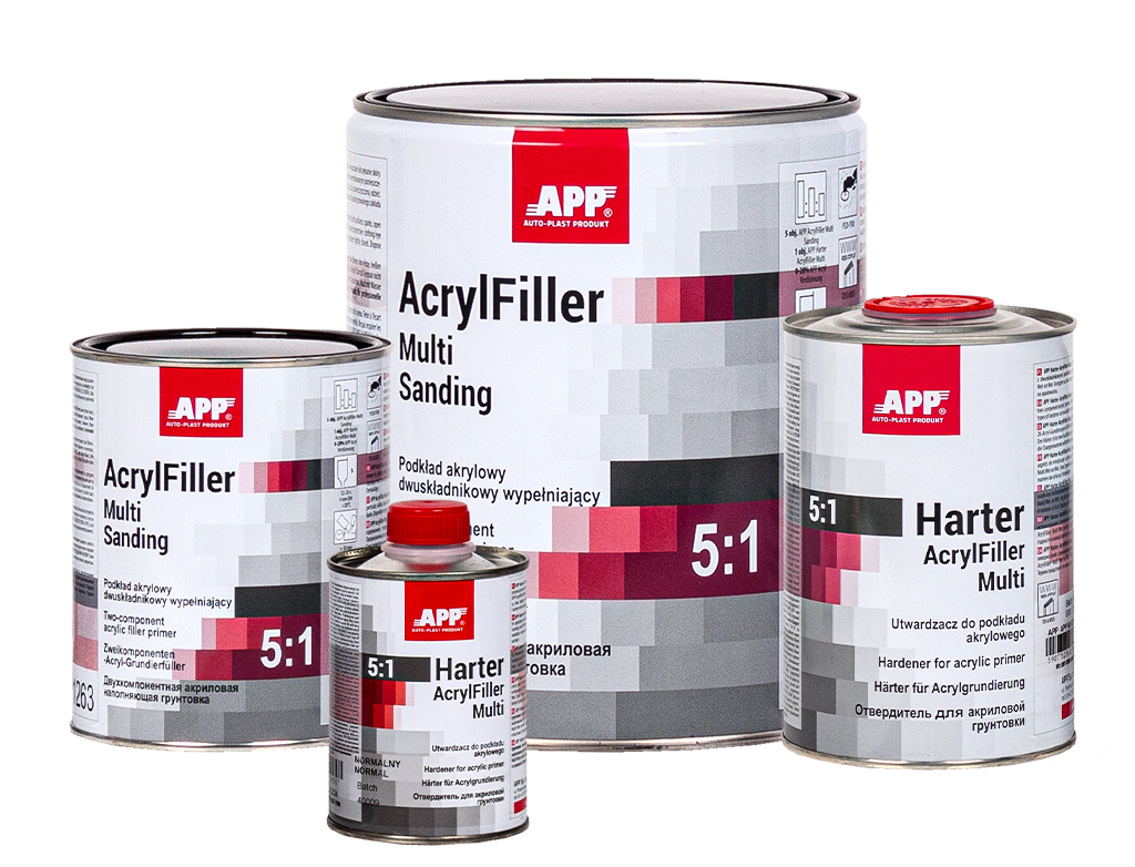 APP Multi Sanding 5:1 + tužidlo – Sada akrylátového HS plniča