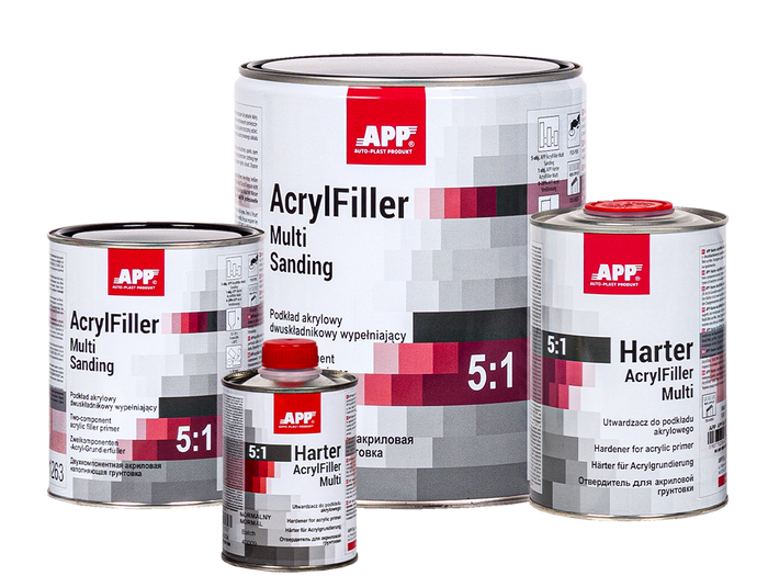 APP Multi Sanding 5:1 + tužidlo – Sada akrylátového HS plniča