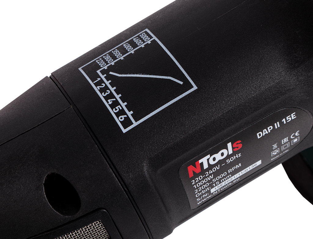 NTools DAP II 15E – Dual Action leštička 1000 W, zdvih 15 mm