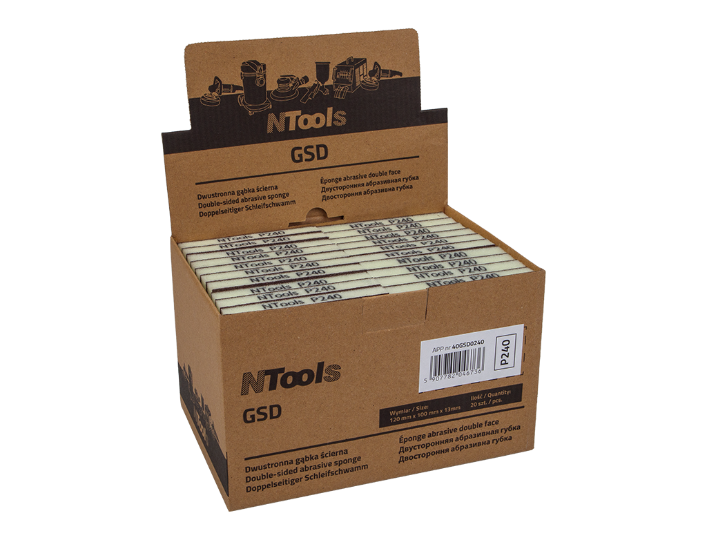 NTools GSD – Obojstranná brúsna hubka 120 × 100 × 13 mm